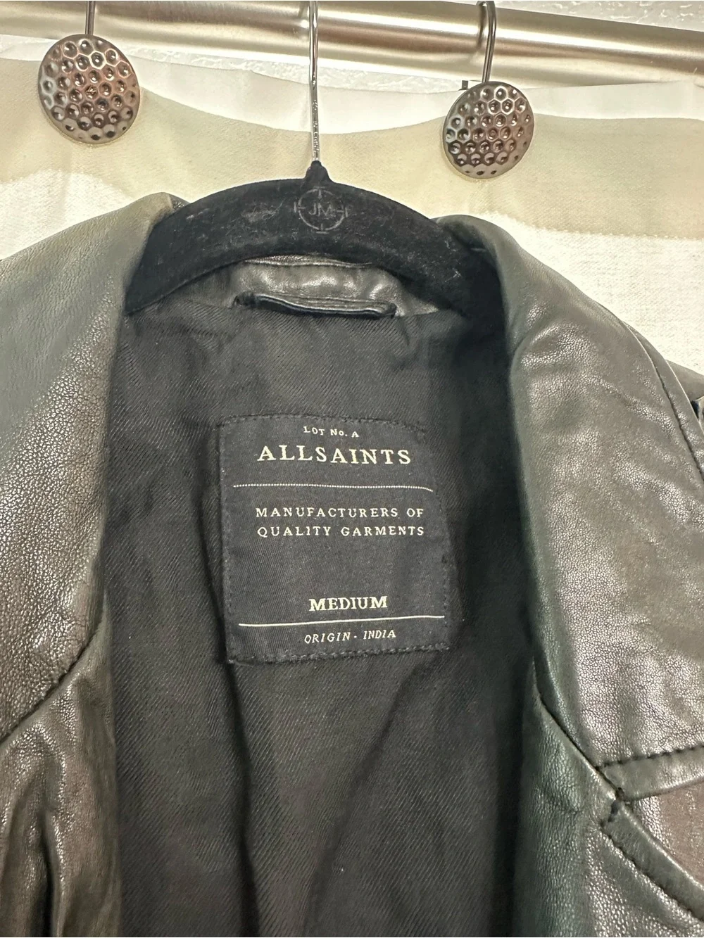 AllSaints Black Leather Jacket Size M